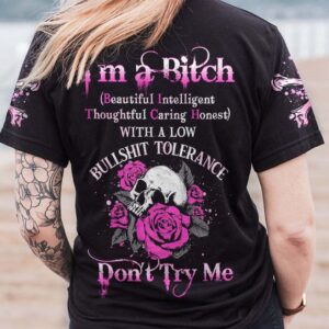 IM A B DONT TRY ME ROSE SKULL ALL OVER 2