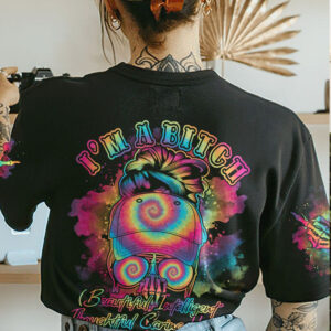 IM A B TIE DYE MESSY BUN ALL OVER 2