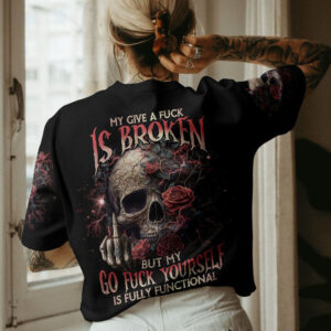 MY GIVE A F ROSE SKULL ALL OVER 1 1