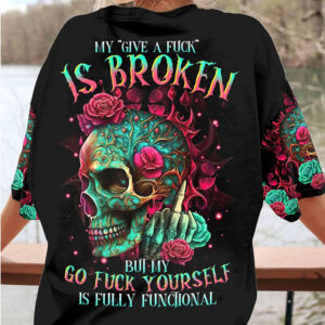 MY GIVE A F ROSE SKULL ALL OVER 1 2