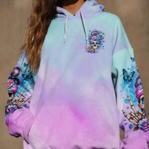 ROCKING THIS MOM LIFE MESSY BUN SKULL ALL OVER 1