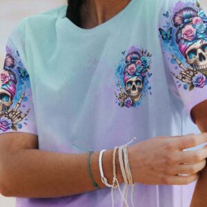 ROCKING THIS MOM LIFE MESSY BUN SKULL ALL OVER 3