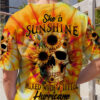 SHE IS SUNSHINE SKULL SUNFLOWER TIE DYE ALL OVER
