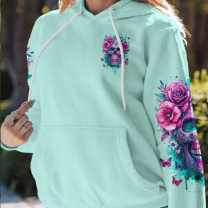 THE GOOD GIRL IN ME SKULL FLORAL WATERCOLOR ALL OVER 1