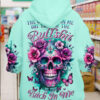 THE GOOD GIRL IN ME SKULL FLORAL WATERCOLOR ALL OVER