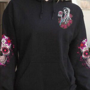 A STRONG WOMAN LOOKS DANGER SUGAR SKULL ALL OVER 1