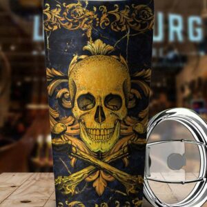 AMAZING SKULL VINTAGE PATTERN TUMBLER 1
