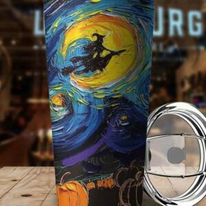 COLORFUL PAINTING WITCH HALLOWEEN TUMBLER 1