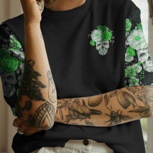 DRINK UP B SUGAR SKULL ROSE PATRICKS DAY ALL OVER 3