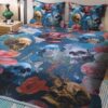 GALAXY FLOWERS SKULL BEDDING SET