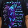 I AM A SWEET GIRL BUT IF YOU PISS ME OFF BUTTERFLY SKULL ALL OVER