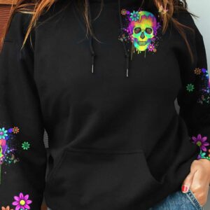 I AM A SWEET GIRL FLOWER SKULL ALL OVER 1