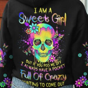 I AM A SWEET GIRL FLOWER SKULL ALL OVER