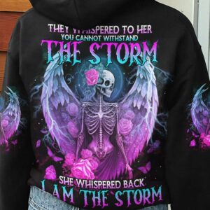 I AM THE STORM SKELETON ROSES WINGS ALL OVER 2