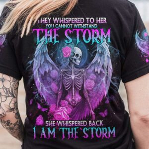 I AM THE STORM SKELETON ROSES WINGS ALL OVER