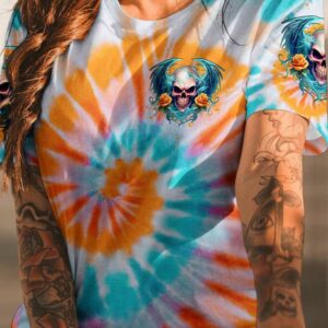 I AM WHO I AM SKULL WINGS TIE DYE ALL OVER 1