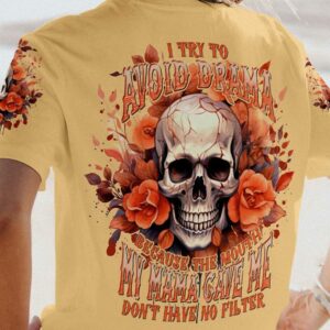 I TRY TO AVOID DRAMA TATTOOED SKULL ALL OVER 2