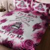 IM A B DONT TRY ME ROSE MESSY BUN BEDDING SET