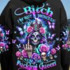 IM THE F QUEEN LADY SKULL ROSE ALL OVER