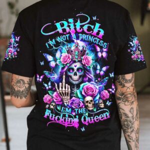 IM THE F QUEEN LADY SKULL ROSE ALL OVER 2
