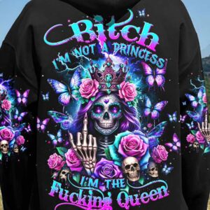 IM THE F QUEEN LADY SKULL ROSE ALL OVER