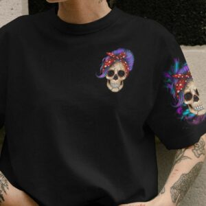 IN A WORLD FULL OF GRANDMAS PURPLE MESSY BUN ALL OVER PRINT T SHIRT