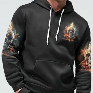 ITS NOT HOW CRAZY I AM FIRE SKULL ALL OVER PRINT HOODIE