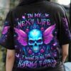 KARMA FAIRY PINK SKULL WINGS ALL OVER PRINT HOODIE