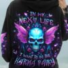KARMA FAIRY PINK SKULL WINGS ALL OVER PRINT HOODIE 2