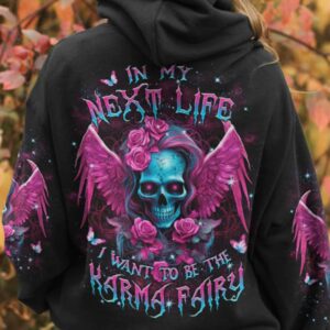 KARMA FAIRY SKULL WINGS ALL OVER PRINT HOODIE