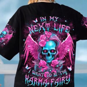 KARMA FAIRY SKULL WINGS ALL OVER PRINT T SHIRT