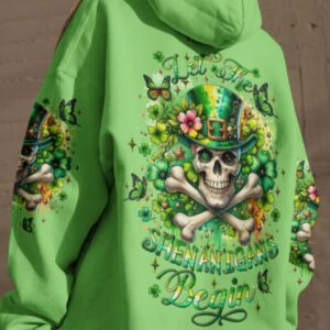 LET THE SHENANIGANS BEGIN SKULL BONES PATRICKS DAY ALL OVER PRINT HOODIE 2