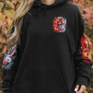 MIND OF A DEVIL WITH HEART OF AN ANGEL ALL OVER PRINT HOODIE
