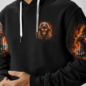 MY GIVE A F FLAMING SKULL REAPER ALL OVER PRINT HOODIE 1
