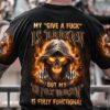MY GIVE A F FLAMING SKULL REAPER ALL OVER PRINT T SHIRT