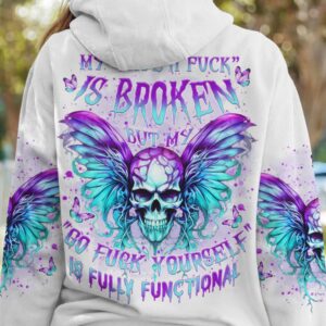 MY GIVE A F IS BROKEN ALL OVER HOODIE