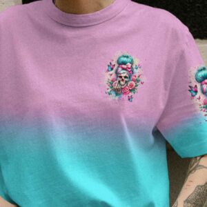 MY GIVE A F IS BROKEN MESSY BUN ROSE ALL OVER 3