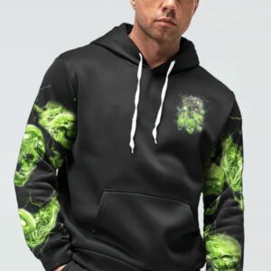 OF COURSE IM GOING TO HELL SKULL ALL OVER HOODIE