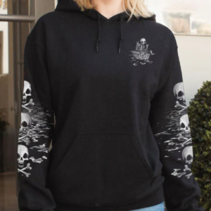 ROW ROW YOUR BOAT SKELETON ALL OVER PRINT HOODIE