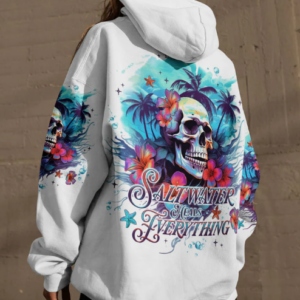 SALTWATER HEALS EVERYTHING SKULL ALL OVER PRINT HOODIE
