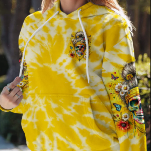 SHE IS SUNSHINE MESSY BUN ALL OVER PRINT HOODIE