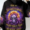 SHE IS SUNSHINE SKULL LADY SUNFLOWERS ALL OVER 2