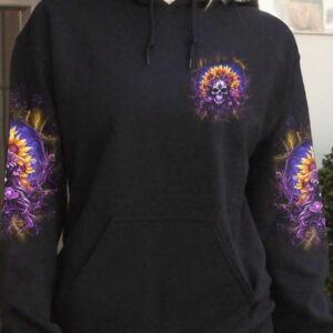 SHE IS SUNSHINE SKULL LADY SUNFLOWERS ALL OVER 3