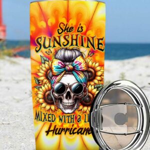 SHE IS SUNSHINE SKULL TIE DYE TUMBLER