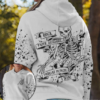 SKELETON RIBBON ALL OVER PRINT HOODIE