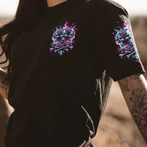 STUCK BETWEEN IDK IDC AND IDGAF ROSE SKULL ALL OVER 3