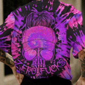 Skull Purple Tie Dye All Over T shirt Zero F Given 2