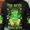 THE DEVIL WHISPERED BEER SKULL PATRICKS DAY ALL OVE