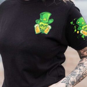 THE DEVIL WHISPERED BEER SKULL PATRICKS DAY ALL OVE 3