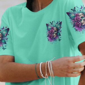 THE GOOD GIRL IN ME SKULL WINGS ROSE ALL OVER 3